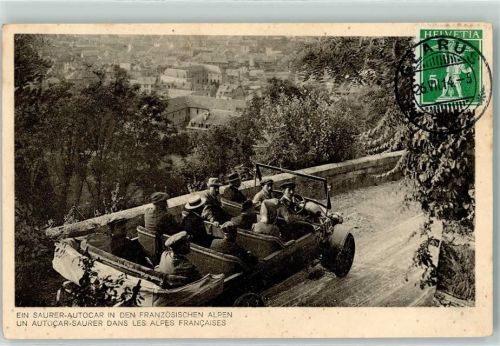 1914 Ein Saurer-Autocar in den franz. Alpen AK