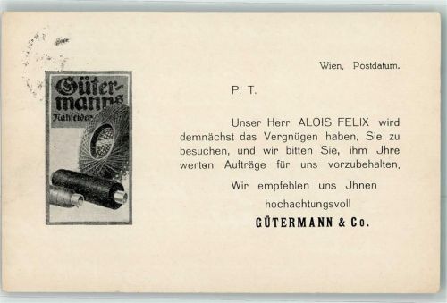 Wien Gütermanns Nähseide Ankündigung Vertreter