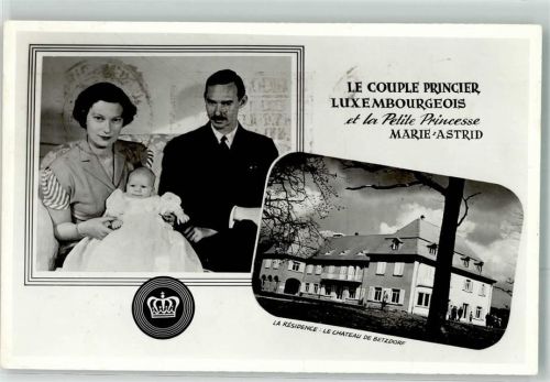 le Chateau de Betzdorf le Couple Princier Luxembourgeois et la Petit Princesse Marie Astrid