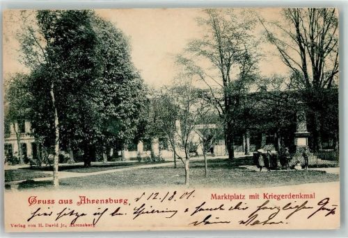 Ahrensburg 1901 Marktplatz Kriegerdenkmal