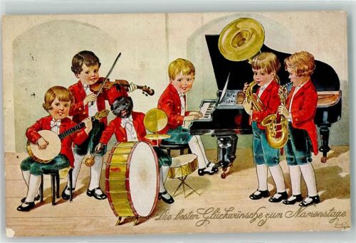 1930 Ständchen Trommler schwarz und weiß Namenstag