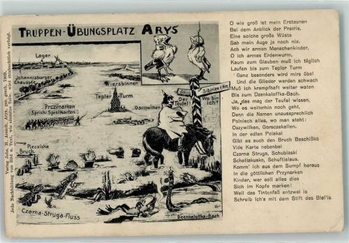 Arys 1909 Truppenübungsplatz Tepler Turm Lager Johannisburger Chaussee Pickelhaube Pferd