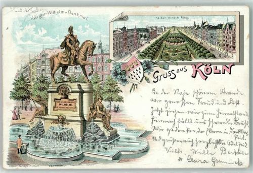 Köln Kaiser-Wilhelm-Ring 1897 Kaiser Wilhelm Denkmal