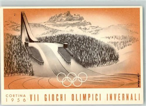 Cortina d'Ampezzo VII. Olympische Winterspiele 1956 Italia Sprungschanze Olympiade