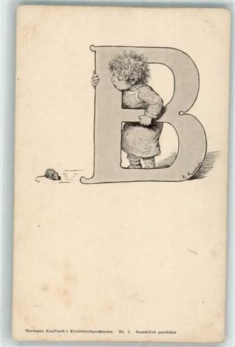 1905 Kinderweltpostkarten Nr. 7 Buchstabe Maus AK