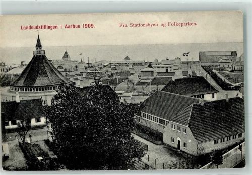 Aarhus 1909 Landsudstillingen Fra Stationsbyen og Folkeparken