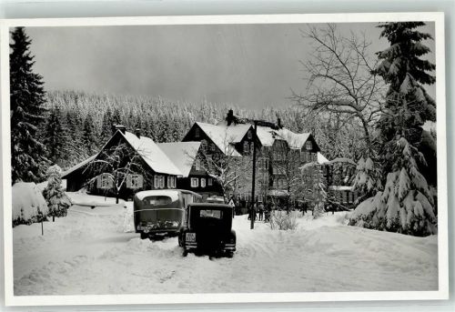 Ruhestein Kurhaus Auto Winter Schnee Ski Foto AK