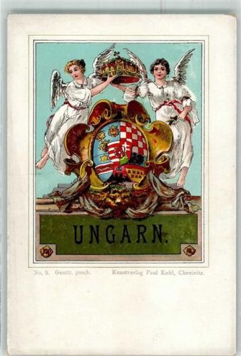 Ungarn Wappen Nr. 9 Kunstverlag Paul Kohl Chemnitz
