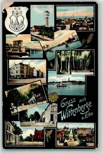 Wittenberge 1911 Wasserturm Elbbrücke Hafen Bahnstraße Wappen