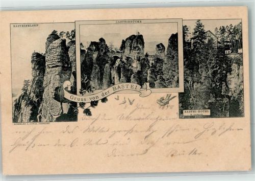 Bastei 1898 Basteifelsen Basteibrücke Bastei Hotel Vorläufer