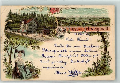 Schweigmatt 1897 Kurhaus Tracht