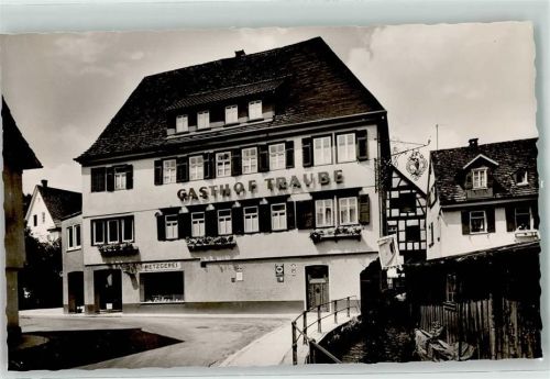 Altensteig Gasthaus Traube Pension Metzgerei Emailleschild Foto AK