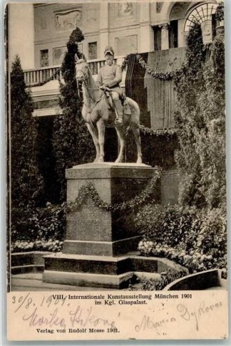 München 1901 Im Glaspalast , Denkmal Luitpold Prinzregent v. Bayern