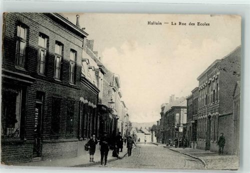 Halluin La Rue des Ecoles Feldpost WK I