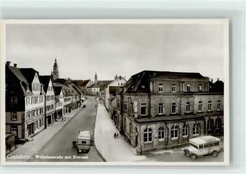 Crailsheim Wilhelmstraße mit Postamt Postbus