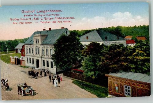 Werdau Gasthaus Langenhessen Oldtimer Verlag J.W. Ackermann Nr. 6364