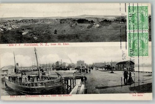 Wellington Hafen Auckland Briefmarke Bildseite