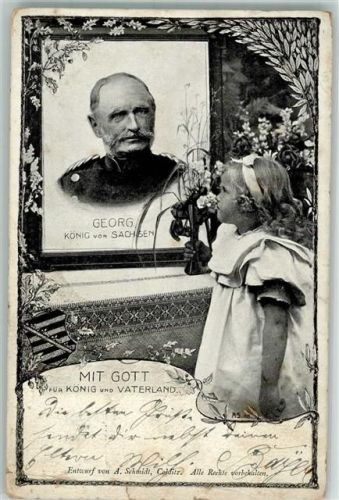 Georg König von Sachsen Trauerkarte