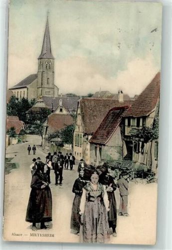 Mietesheim 1904 Alsace Kirche Frua Mann Tracht