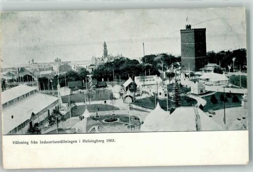 Helsingborg 1903 Hälsning fran Industriutställningen