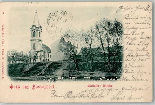 Wien 1899 Dedleseer Kirche OT Floridsdorf