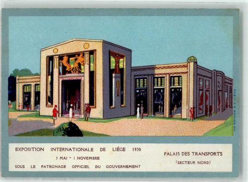 Liege Exposition Intern. 1930 Architektur Palais des Transports Art Deco