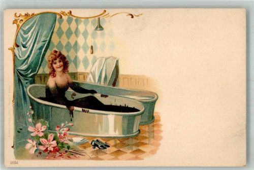 1899 Erotik Akt Frau in der Badewanne