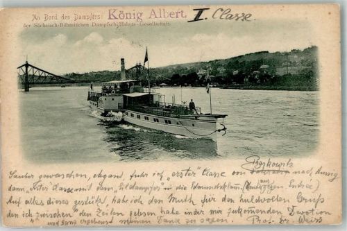 Dresden 1899 Raddampfer König Albert Sächs.-Böhm. Dampffschiffahrt