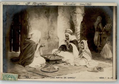 1902 Brettspiel Dame Volkstypen Algerien