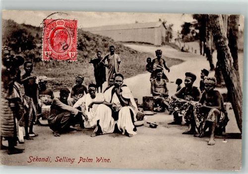 Sekondi-Takoradi 1920 Tracht Selling Palm Wine Briefmarke Bildseite