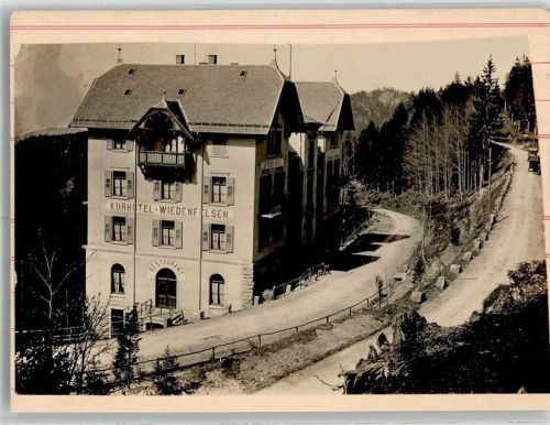 Wiesenfelden Kurhotel Ort handschriftlich Original aufmontierte Verlagsmusterkarte