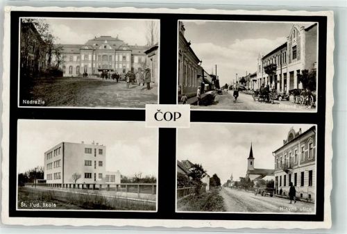 Ungvar 1937 Cop Tschop Bahnhof Schule Straße Kirche Auto