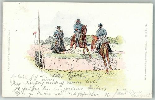 1898 Verlag Freytag Sport Künstlerkarte Nr. 6 + Adelskorrespondenz