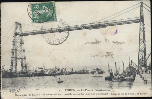 um 1913 Rouen: Le Pont a Transbordeur,