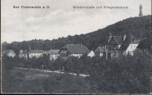 1927 Bad Freienwalde: Wilhelmstraße und Kriegerdenkmal,Chr. Flömer