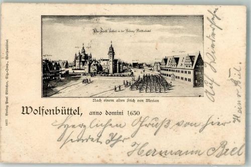 Wolfenbüttel 1902 Das Fürstl. Schloss i.d. Festung 1650 Nach einem Stich v. Merian