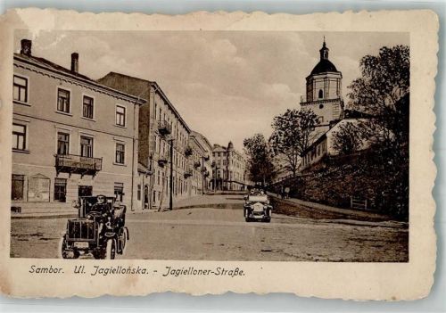 Sambor Auto Kirche Jagielonner Straße Foto AK