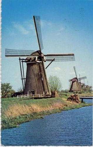 um 1965 6 Windmühlen hintereinander, wind mills,Krüger