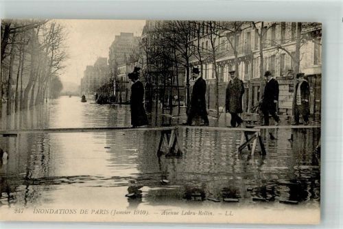 Paris 1910 Hochwasser 1910 Avenue Ledru-rollin