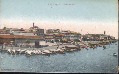 um 1900 Port Said, Ägypten, Panorama, Anleger