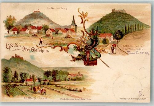 Mühlberg 1899 Die Drei Gleichen Wachsenburg Schloss Gleichen Mühlberger Gleiche