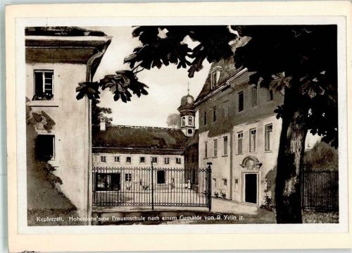 Kupferzell sign. Yelin R. jr. Hohenlohe`sche Frauenschule Original aufmontierte Verlagsmusterkarte