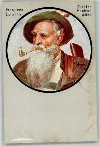 Deutsche Kriegsscheibenkarte Tiroler Landesschütze v. Defregger Verlag Teubner II,3