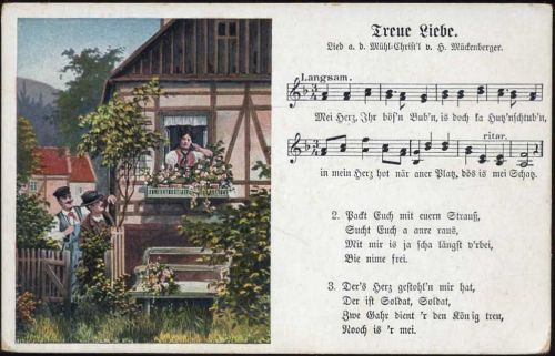 um 1910/20 Lied, Noten, Treue Liebe,H. Mückenberger AKU1