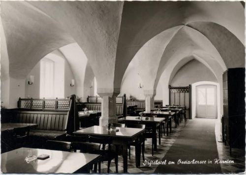 um 1960 Feldkirchen in Kärnten,Stiftshotel innen, gezackter Rand,Karl Koblmüller AKU1