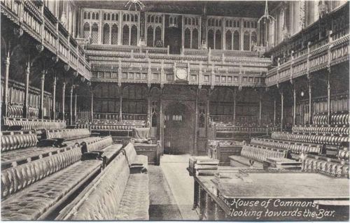 um1910/20 London, House of Commons looking forwards the bar. England.,F. Frith & Co.
