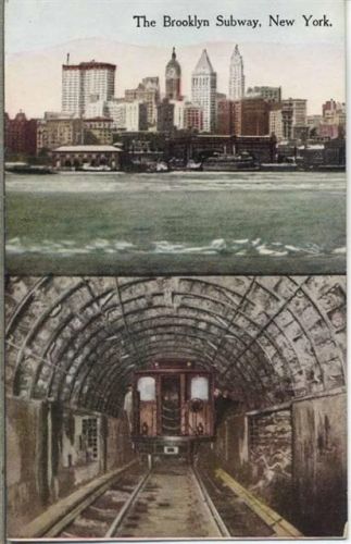 um 1920/30 The Brooklyn Subway, New York. U-Bahn.,Sucess Postal Card Co.