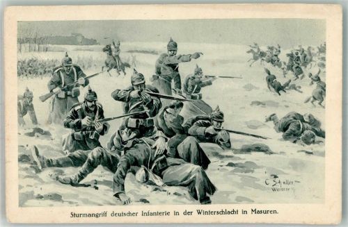 Lyck Feldpost WK I 58. Inf. Div. Winterschlacht Masuren Winter