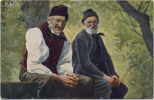 um 1900 Männer in Schwarzwälder Tracht, Künstler-AK,Edm. von König,sign. H. Hoffmann AKU2