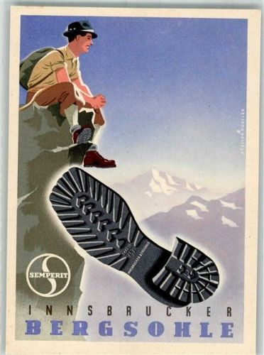 Innsbruck 1951 Werbung Semperit Bergsohle sign. Atelier Koszler